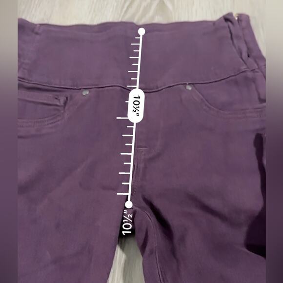 Spanx Alexia Burgundy Red Purple High Rise Side Zip Skinny Jeans Size S - Picture 9 of 10